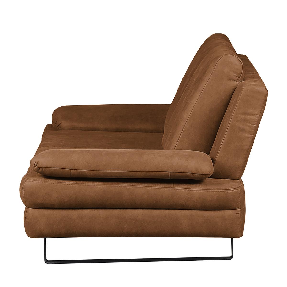 2-Sitzer-Sofa Jovanna, Cognac B: 198 cm - Cognac/Schwarz, Design, Textil (198/78/88cm) - MID.YOU