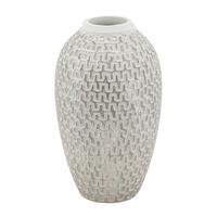 Vase Wave Weiß, Goldfarben B: 19,5 cm - Goldfarben/Weiß, Basics, Kunststoff (19.5/34  /19.5cm)