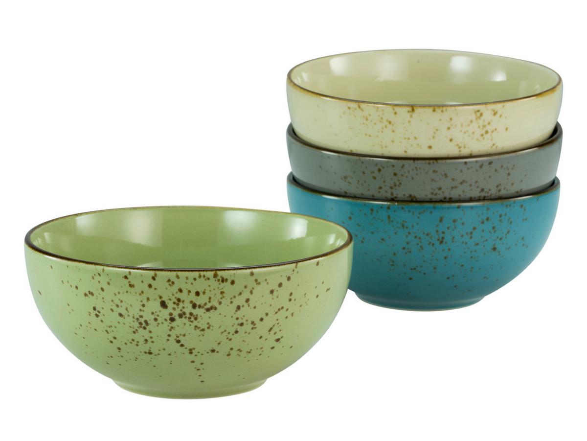Schüsselset Keramik Multicolor Buddhabowl 4tlg D/h:17,5/7,5cm - Multicolor, KONVENTIONELL, Keramik (17,5cm) - Creatable