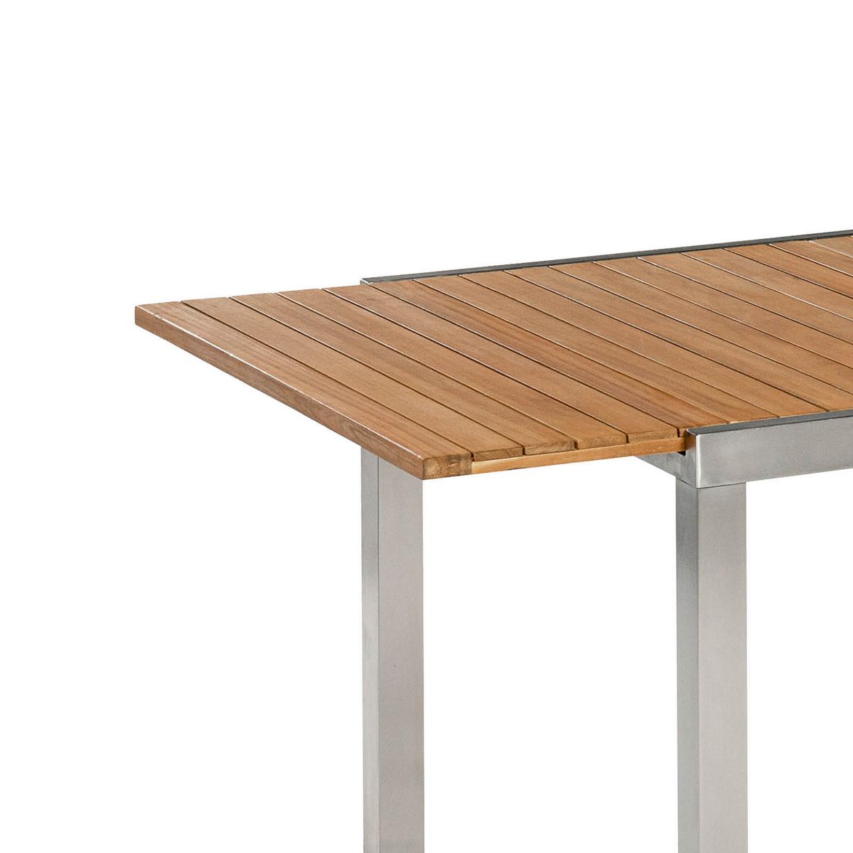 Gartengarnitur 9-tlg. Keros Holz/metall Mit Kissen - Silberfarben/Naturfarben, ROMANTIK / LANDHAUS, Holz/Textil (180-240/74/100cm) - Gardenson