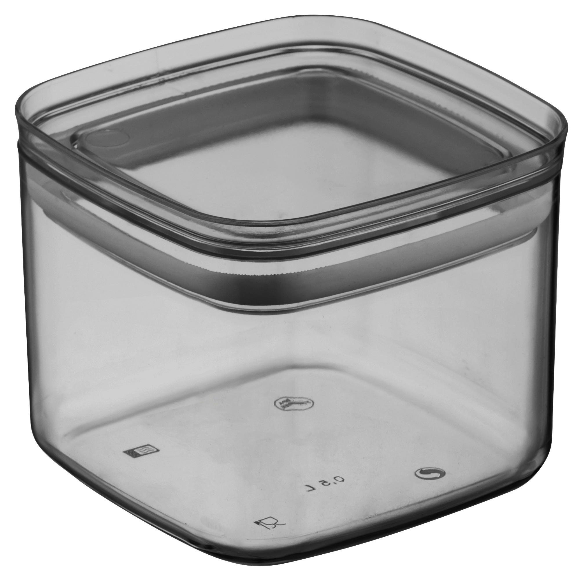 Dóza na potraviny Blacky, 0,7l - šedá/černá, Moderní, plast (9,5/7,5/9,5cm) - Mömax