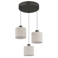 Led-hängeleuchte 3000k, Warmweiß - Schwarzchrom/Creme, Design, Kunststoff/Textil (49/180cm) - Globo