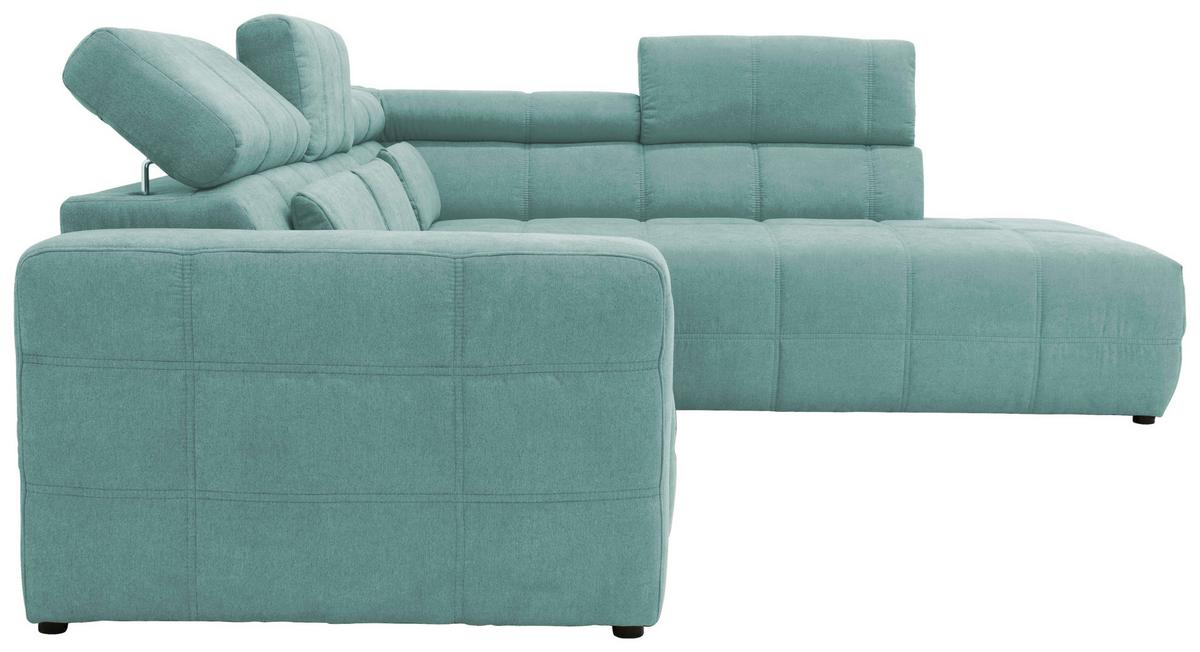 Ecksofa Brandon Kopfteile Verstellbar Mintgrün - Schwarz/Mintgrün, Design, Textil (275/228cm) - MID.YOU