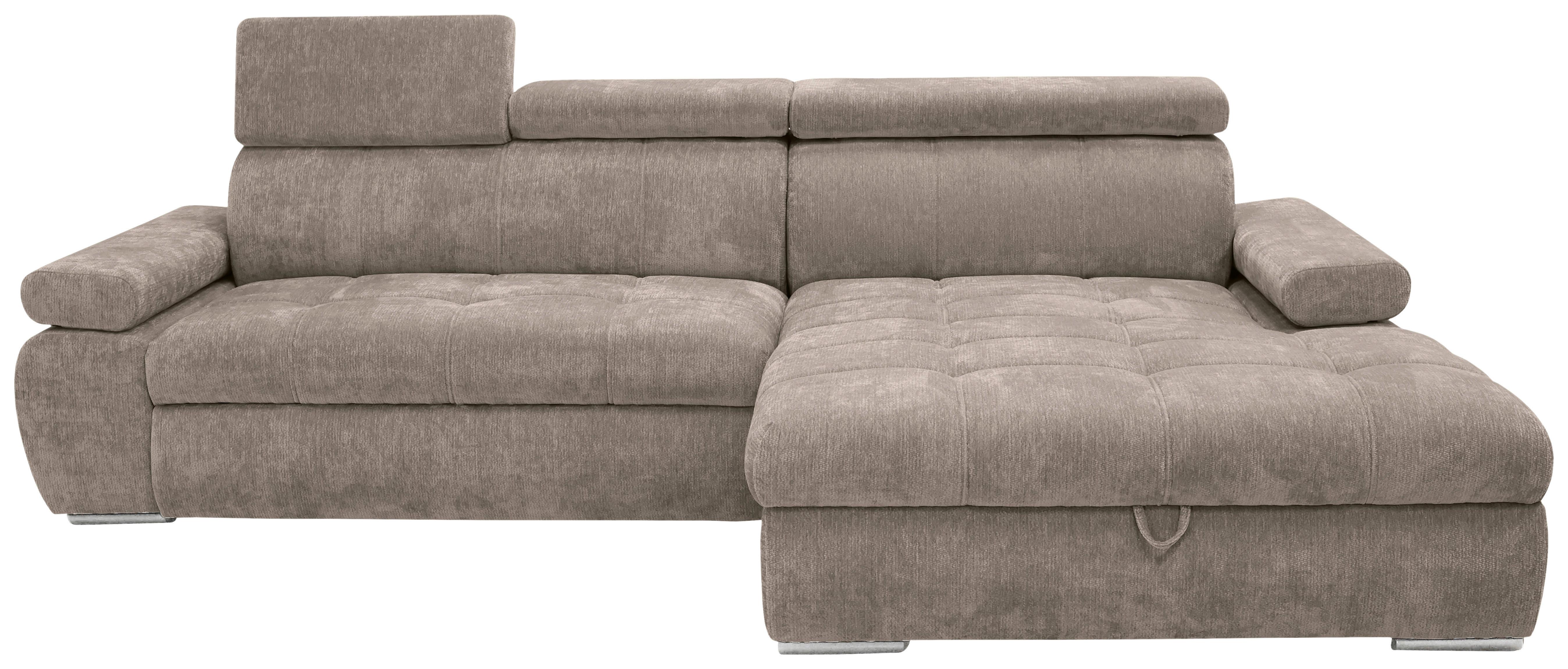 Rohová sedačka VEGAS, pravá, sivohnedá ženilka - strieborná/taupe, Design, drevo/textil (294/173cm)