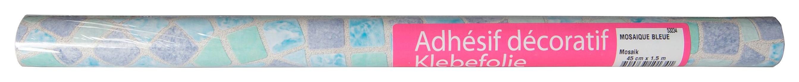 Klebefolie Mosaik Blau Basic-Line 45x150 cm - Blau, KONVENTIONELL, Kunststoff (45/150cm)