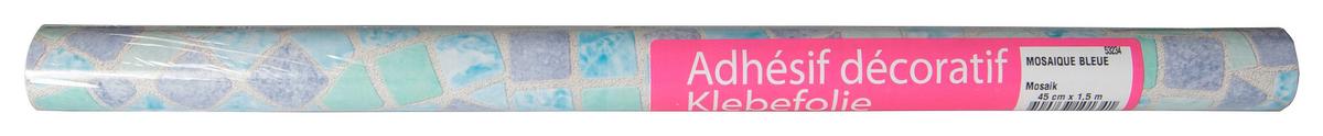 Klebefolie Mosaik Blau Basic-Line 45x150 cm - Blau, KONVENTIONELL, Kunststoff (45/150cm)