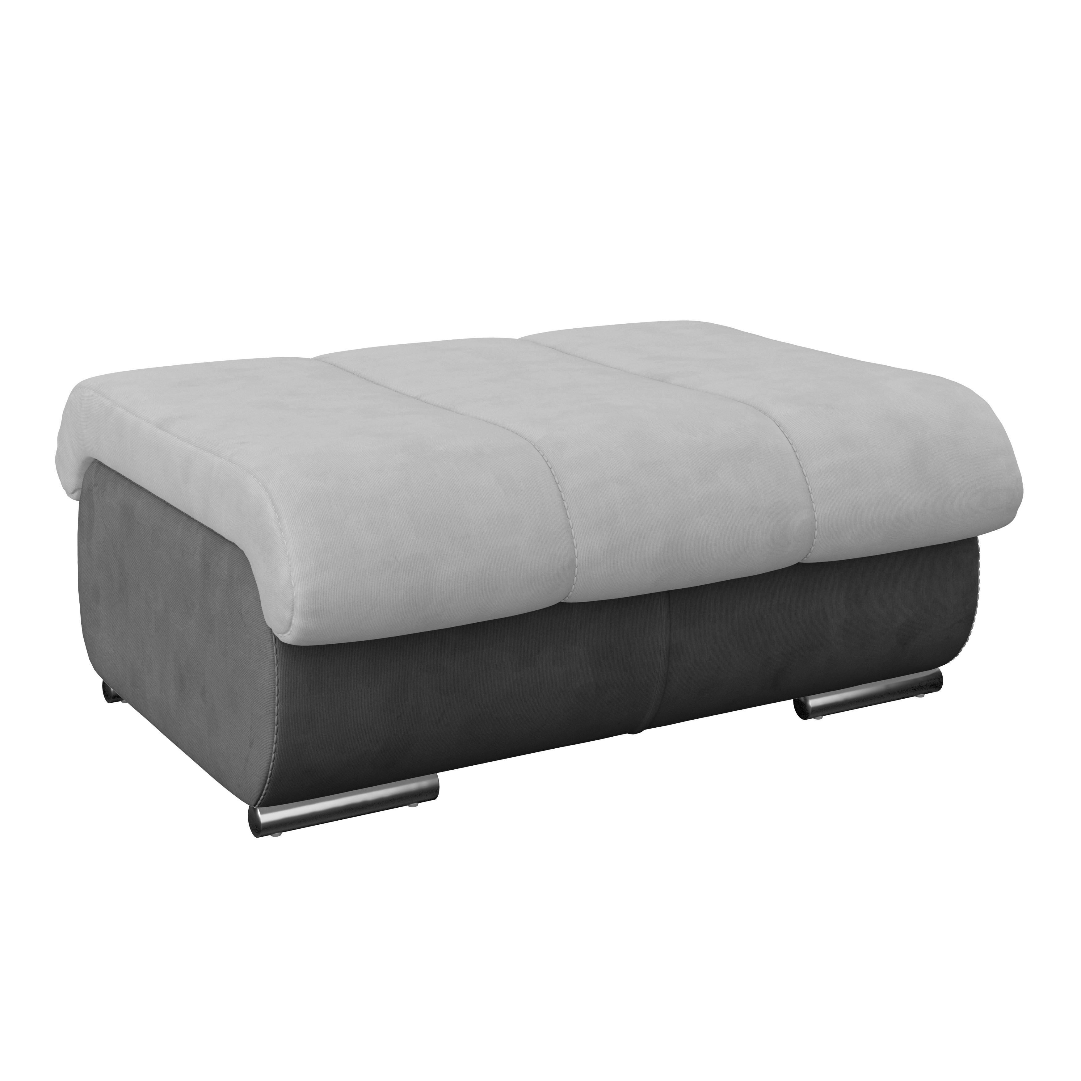 Hocker Multi - Chromfarben/Dunkelgrau, MODERN, Textil (100/43/80cm) - Luca Bessoni