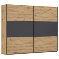 Schwebetürenschrank Neo Grau Eiche Artisan Dekor - Alufarben/Eiche Artisan, MODERN, Holzwerkstoff (261/210/59cm) - Rauch Möbel