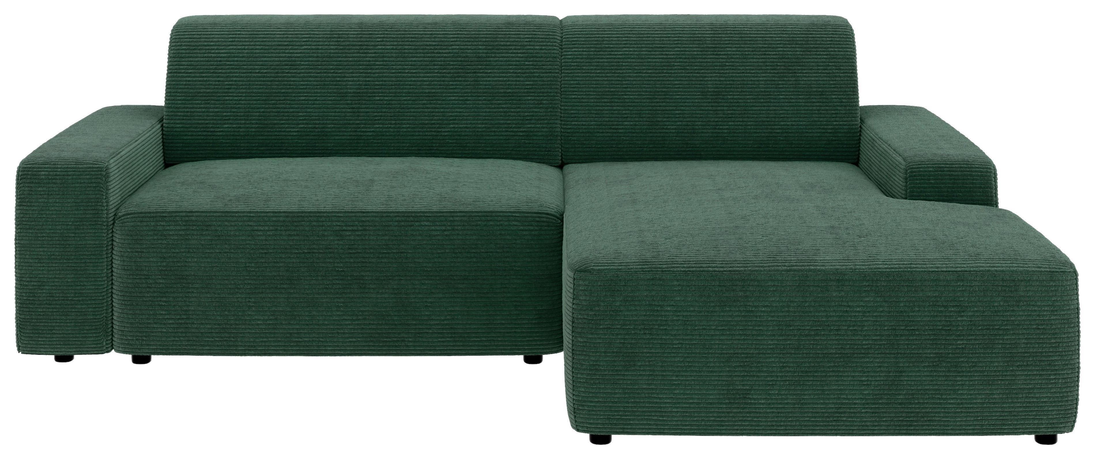 Ecksofa Wien Dunkelgrün S: 246x162 cm - Dunkelgrün/Schwarz, MODERN, Textil (246/162cm) - Trendmanufaktur