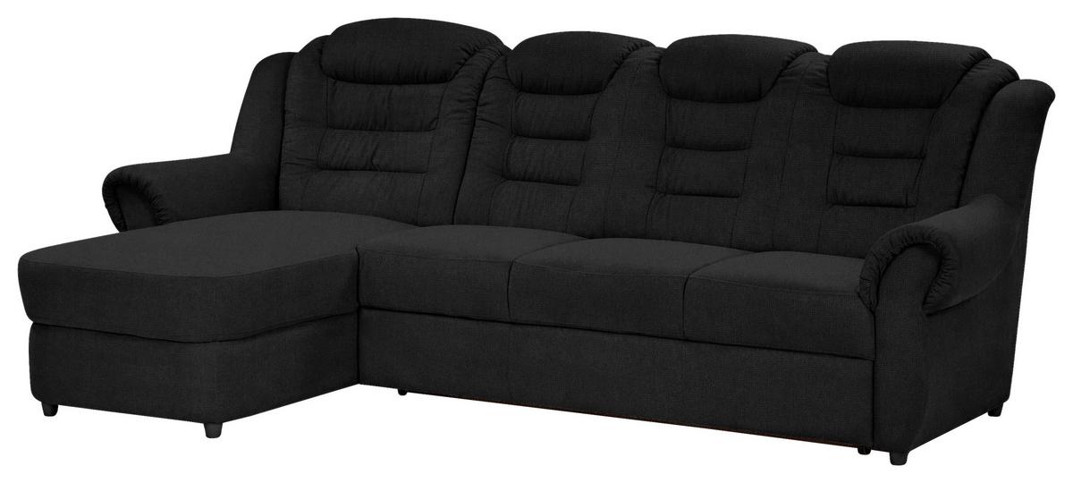 Ecksofa Boston Schwarz Chenille - Schwarz, KONVENTIONELL, Textil (165/262cm) - Livetastic