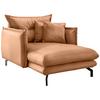 XXL-Sessel Lava Cognac B: 111cm - Cognac/Schwarz, MODERN, Textil (111/101/167cm) - Livetastic