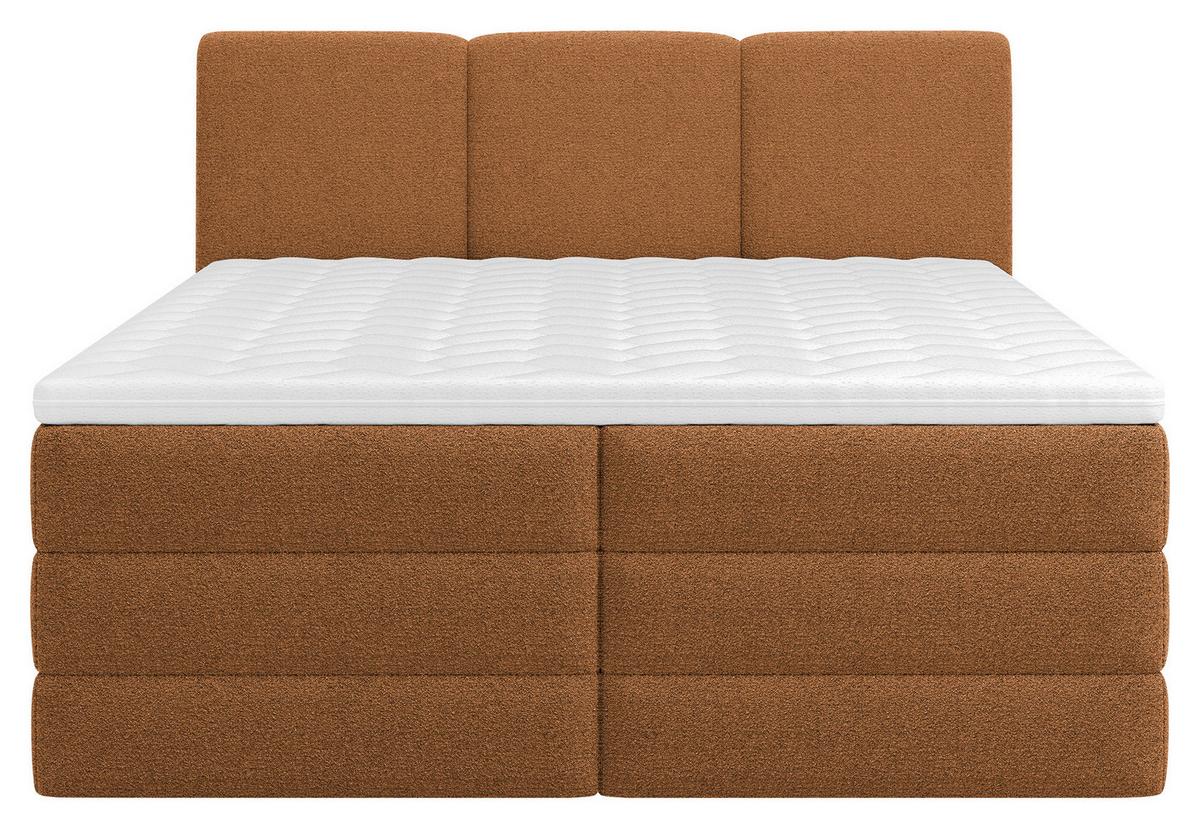 Boxspringbett mit Bettkasten 160x200 cm Castel V - Rostfarben/Schwarz, MODERN, Holz/Holzwerkstoff (160/200cm) - MID.YOU