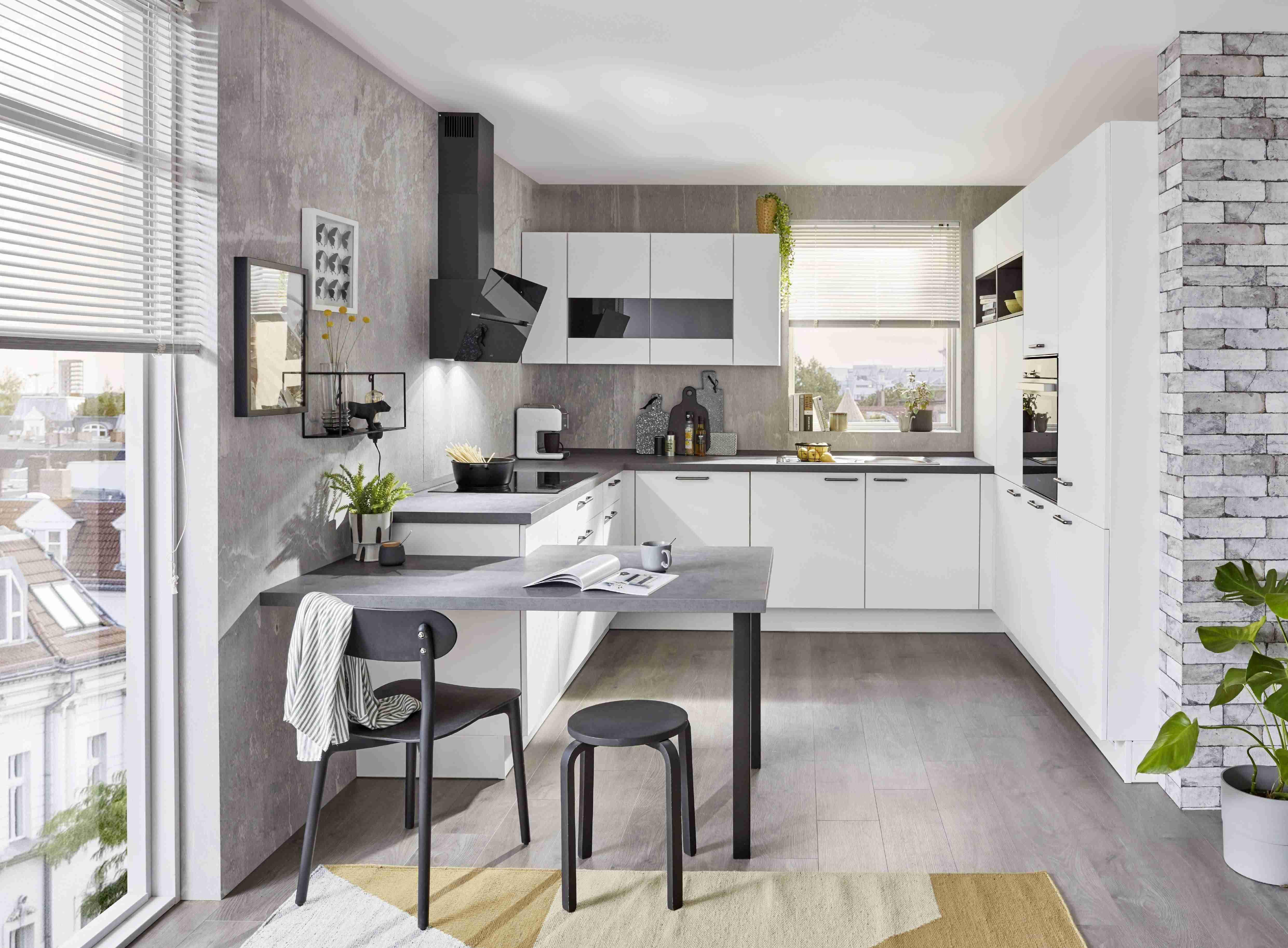 Einbauküche Eastbourne Frei Planbare Einbauküche - Weiß, MODERN, Holzwerkstoff - Vertico