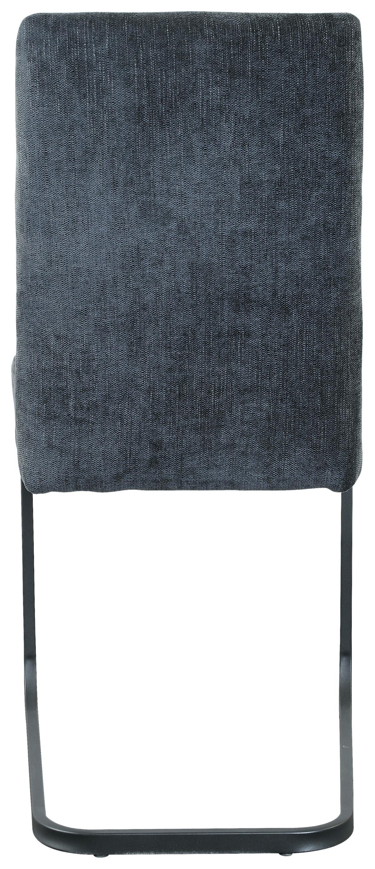 Esszimmerstuhl Radal Dunkelgrau - Dunkelgrau/Schwarz, MODERN, Textil/Metall (43/92/56cm) - MID.YOU
