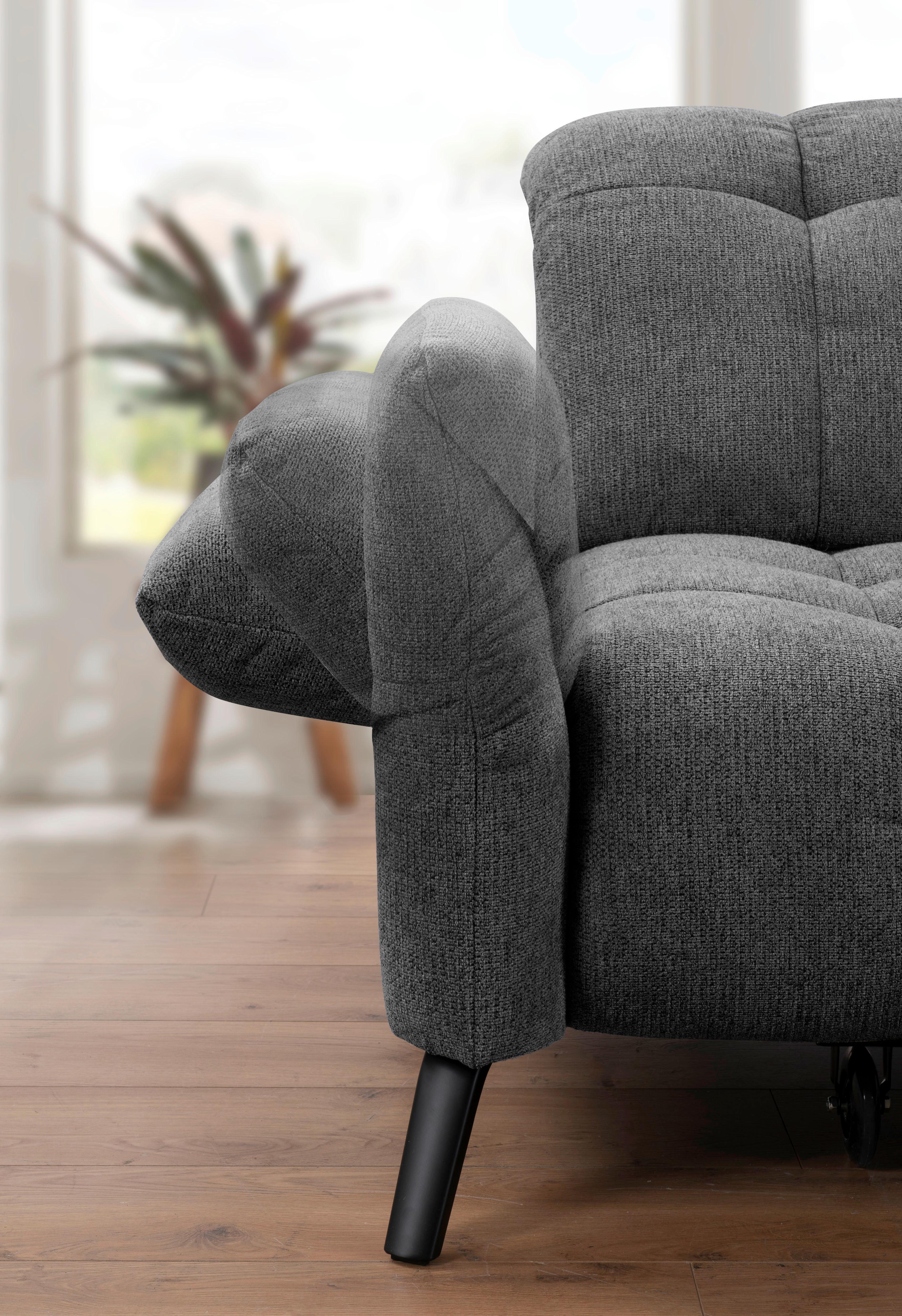 Ecksofa Coast Grau B: 244-270 cm - Schwarz/Grau, KONVENTIONELL, Holzwerkstoff/Textil (244-270/87-104/173cm)