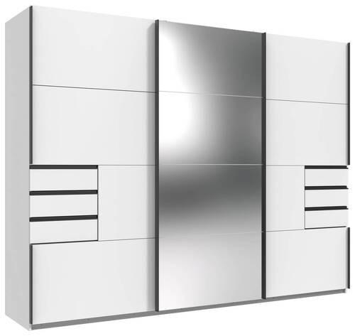 Schwebetürenschrank Saigon - Weiß, MODERN, Glas/Holzwerkstoff (270/210/64cm) - MID.YOU