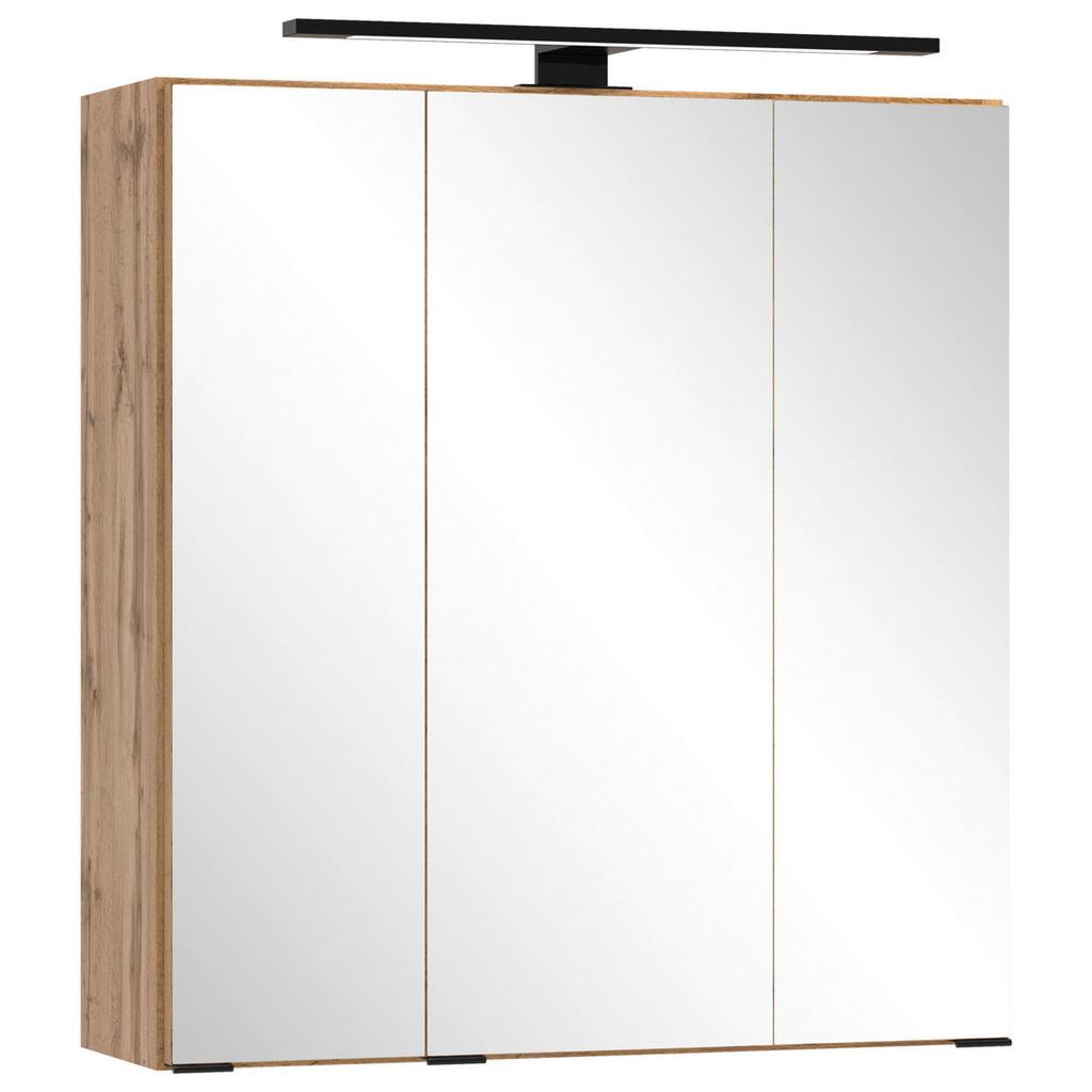 Spiegelschrank Chester + LED Beleuchtung 3 Türen +Steckdose