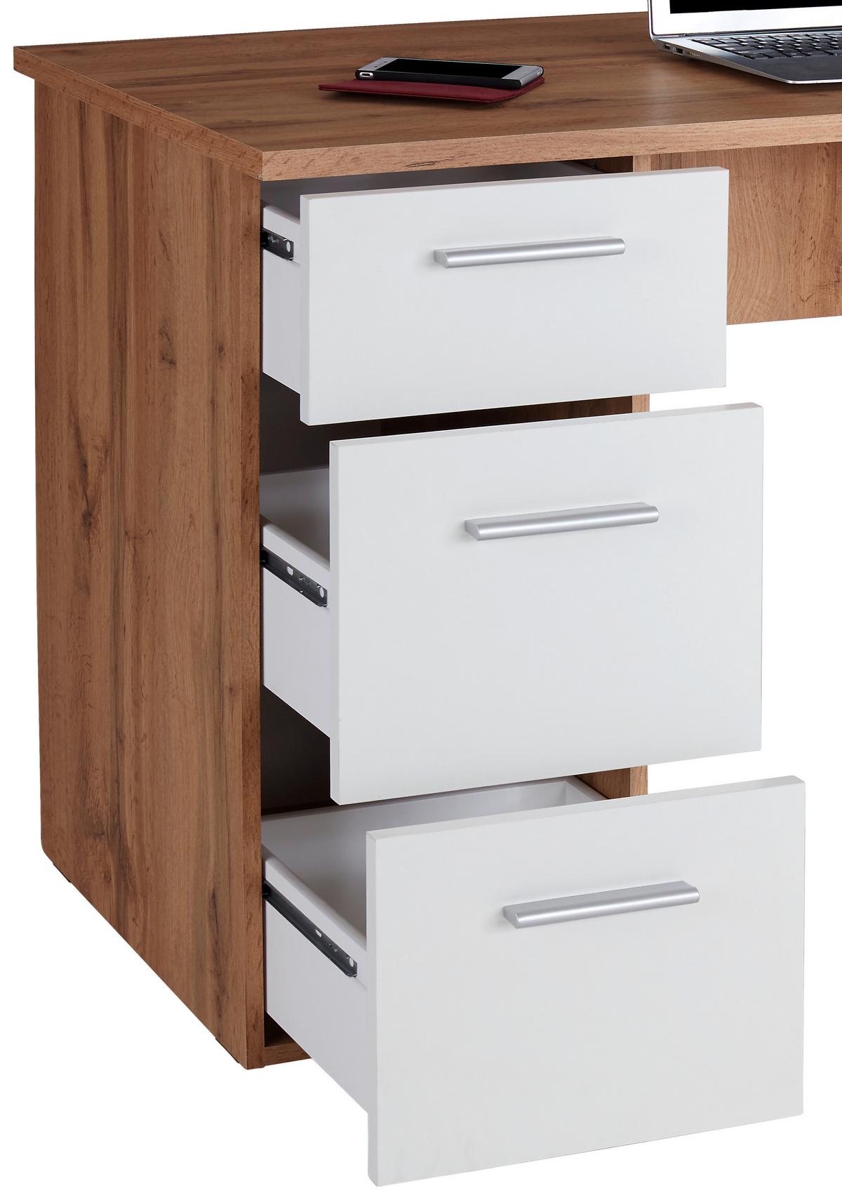 PSACÍ STŮL TEN - bílá/barvy dubu, Moderní, kompozitní dřevo/plast (138/76cm)