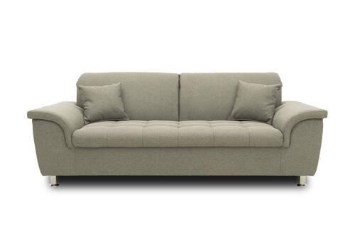 2-sitzer-sofa Mit Kopfteil Franzi Silber/braun - Chromfarben/Graubraun, KONVENTIONELL, Textil (210/81/105cm) - MID.YOU