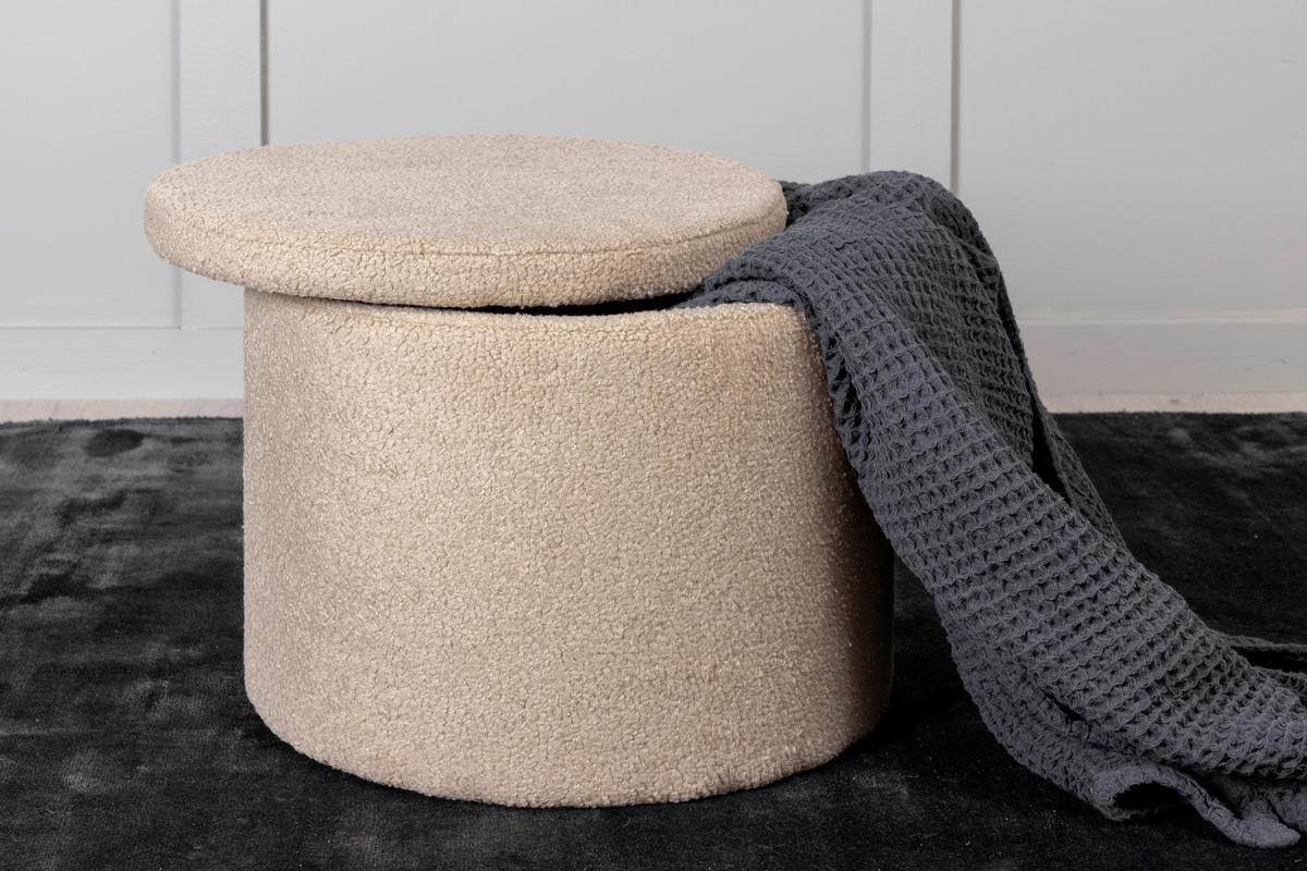 Pouf Dunken - Beige, Design, Kunststoff/Textil (51/43/51cm) - Livetastic