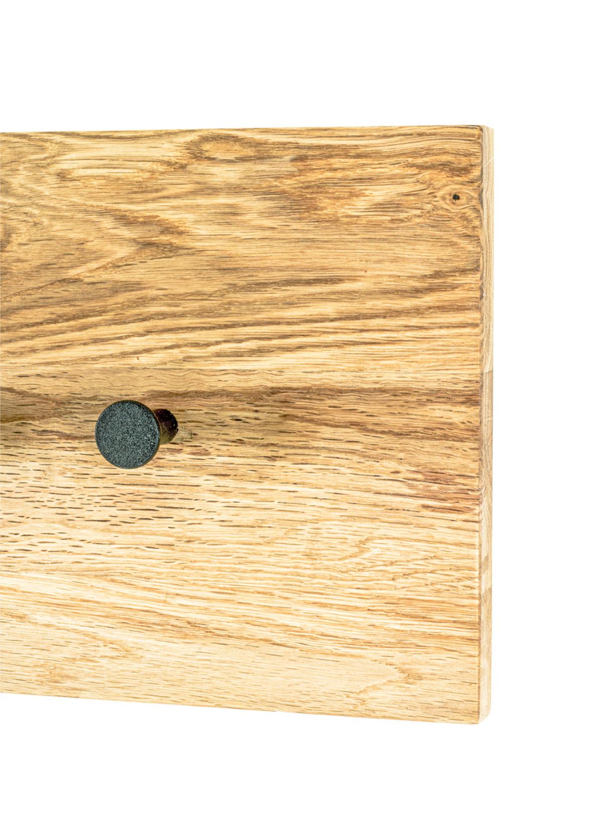 Garderobenpaneel Milano Eichefarben 7 Haken B: 86 Cm - Eichefarben/Schwarz, Basics, Holz/Metall (86/20/6cm)