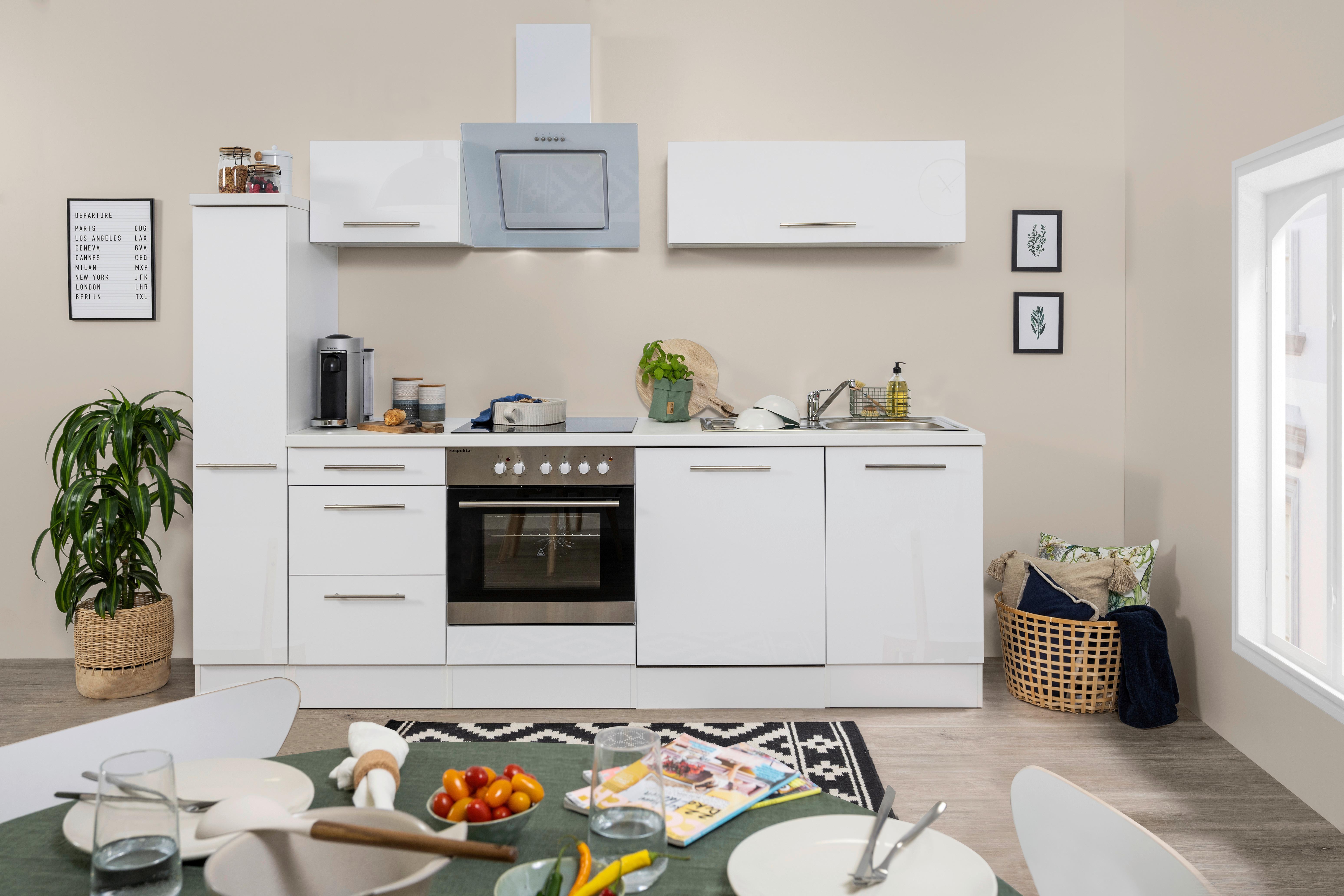 Küchenzeile Rp250wwc Mit Geräte 250 Cm Weiß