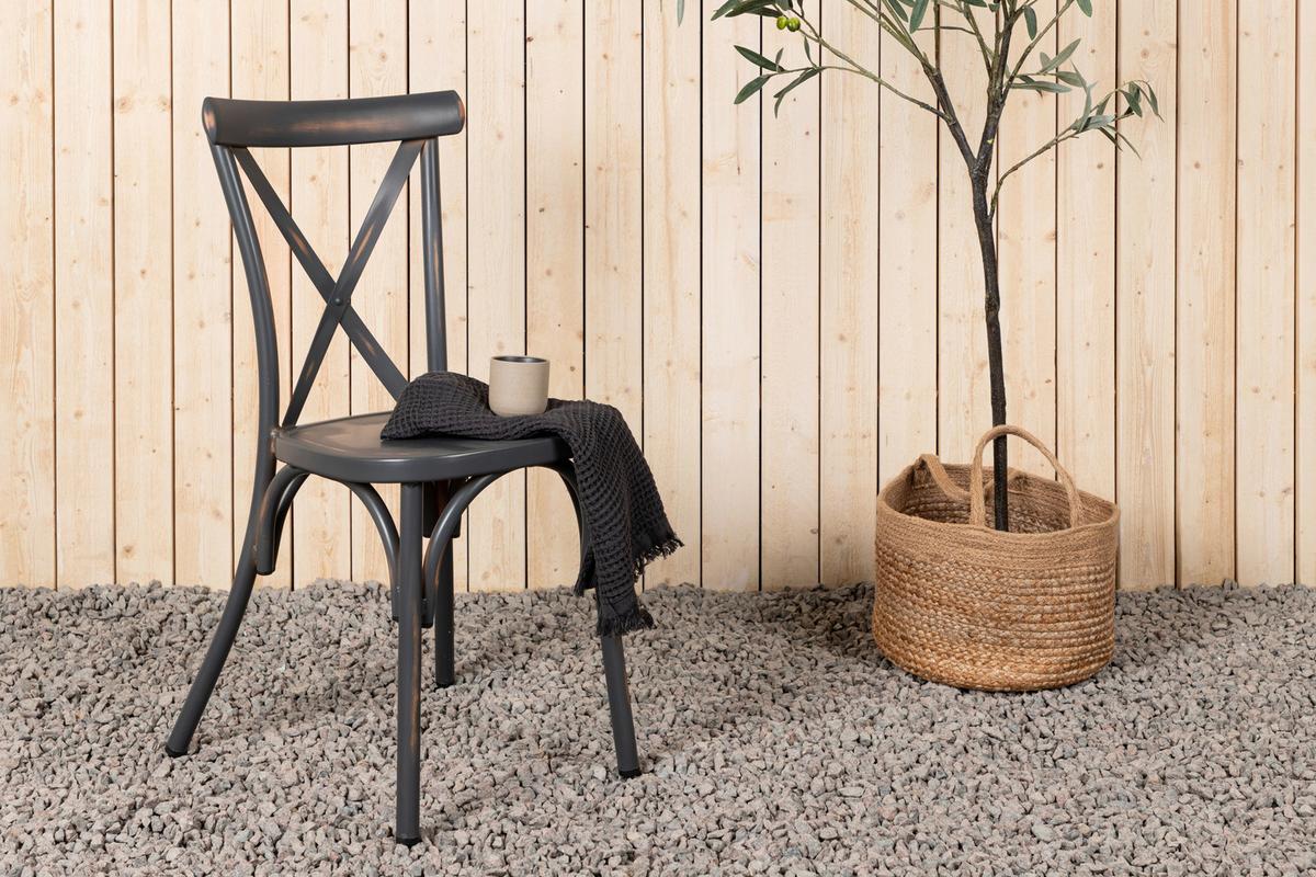 Gartenstuhl-Set Tablas Aluminium - Schwarz, KONVENTIONELL, Metall (48/88/48cm) - Gardenson