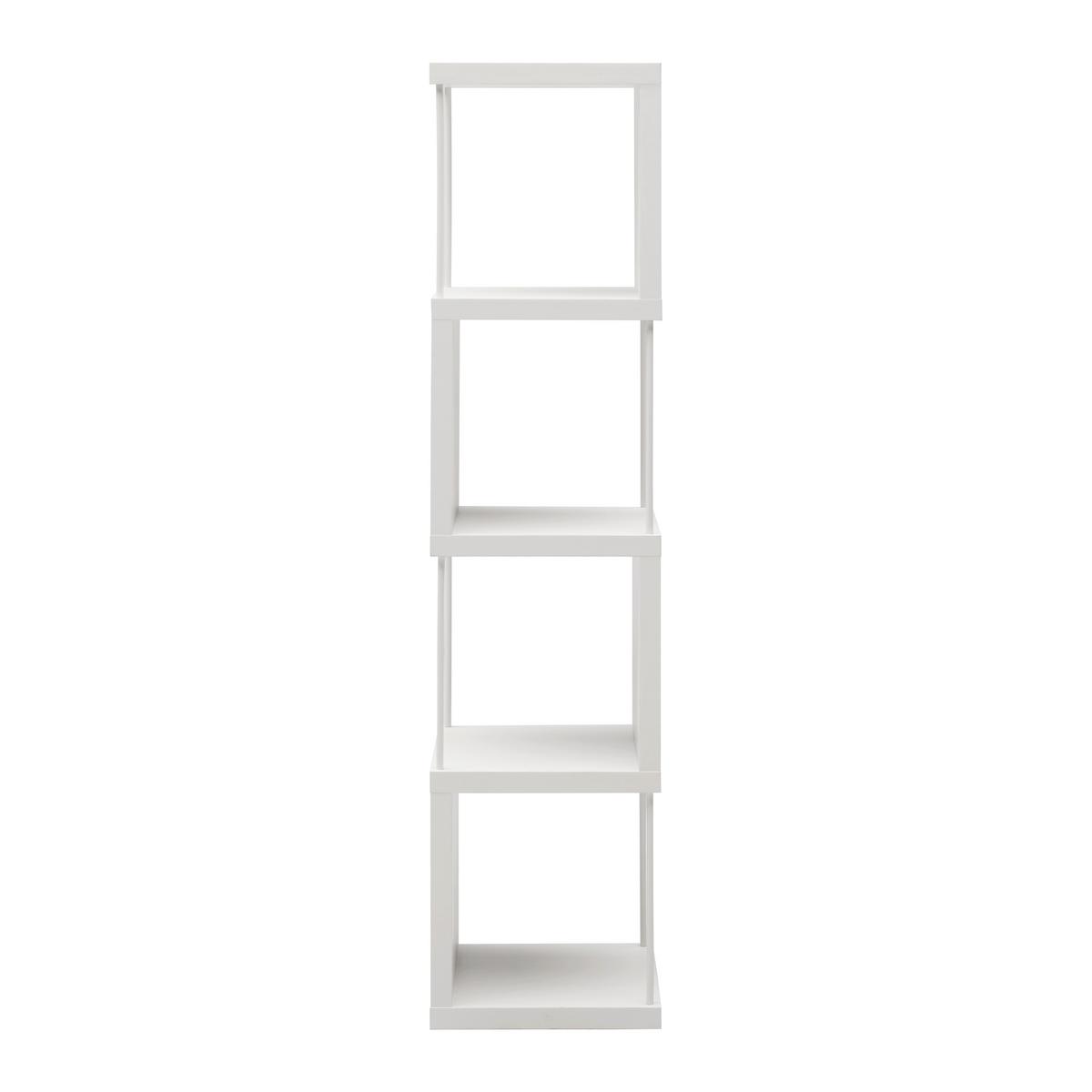 REGÁL PINNAR - biela, Modern, kov/kompozitné drevo (33/136,5/33cm) - Mömax