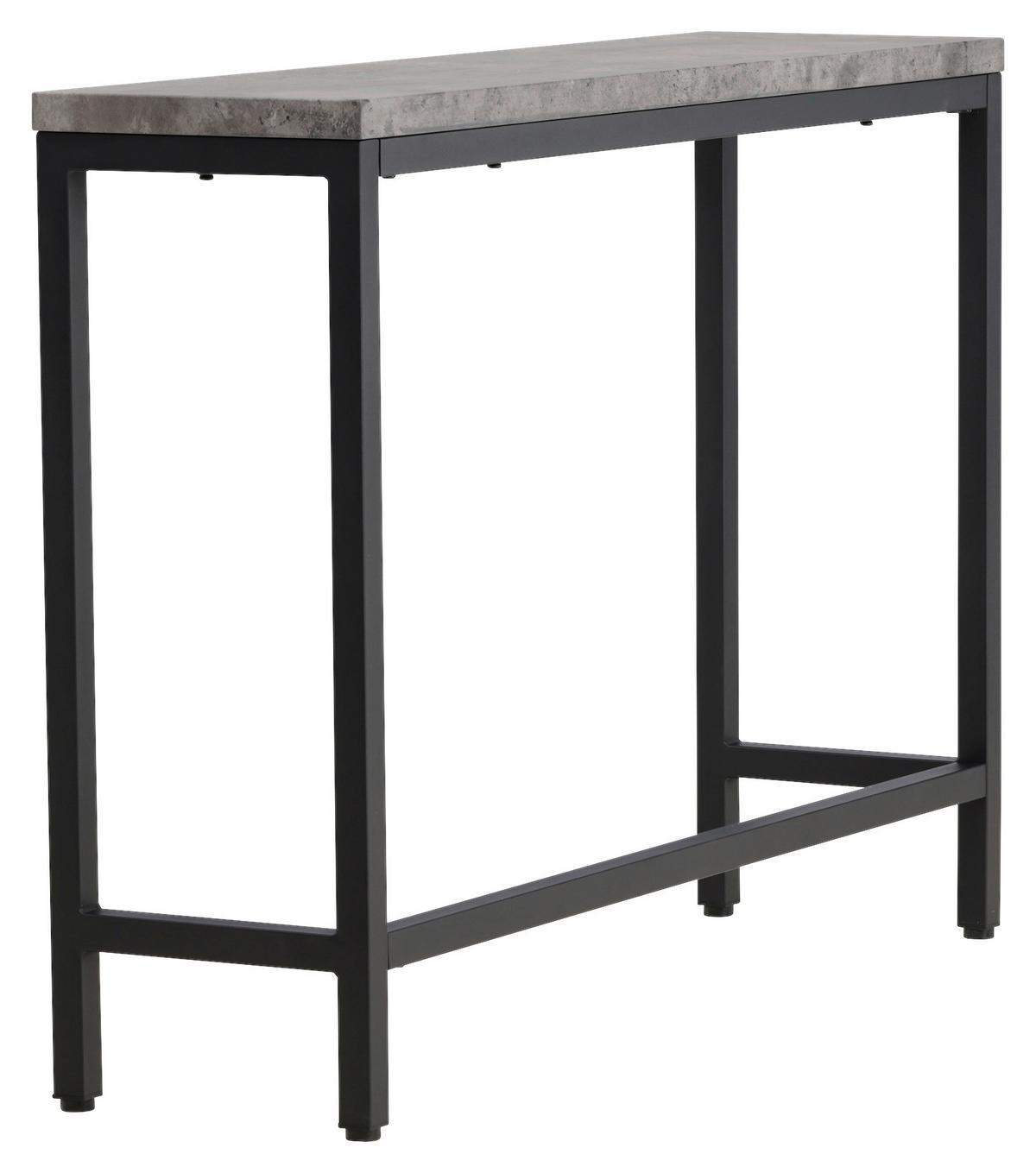Beistelltisch Rise - Schwarz/Grau, Design, Holzwerkstoff/Metall (110/30/80cm) - Livetastic