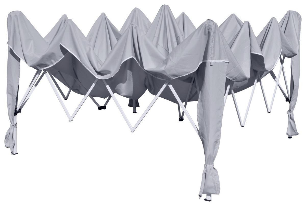 Pavillon Grau BxHxT 3x2,6x3 M mit Tragetasche - Weiß/Grau, Basics, Textil/Metall (300/263/300cm)
