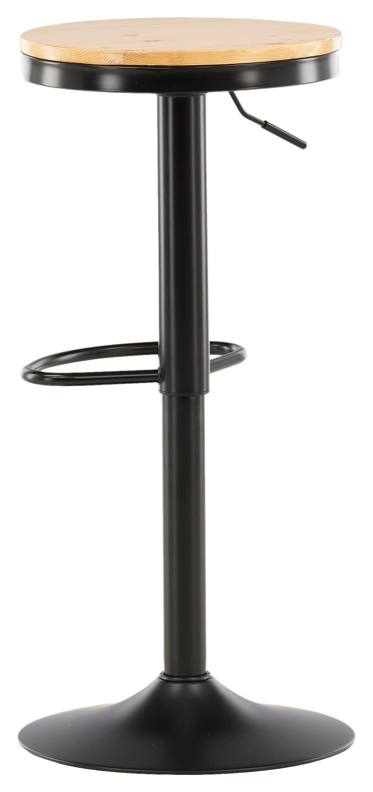 Barhocker-set Conway - Beige/Schwarz, Design, Holz/Metall (36.5/80/37cm) - Livetastic