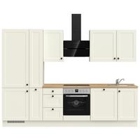 Kuchynská linka 300 cm, biela/dekor dub Sierra - čierna/biela, Modern, kov/kompozitné drevo (300cm) - Nobilia