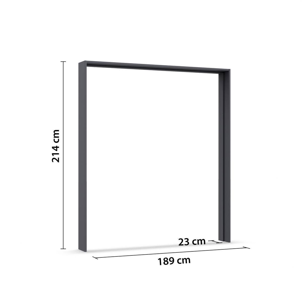 Paspartový rám ELARA sivá metalická, pre š. 180 cm - sivá, Konventionell, kompozitné drevo (189/214/23cm)