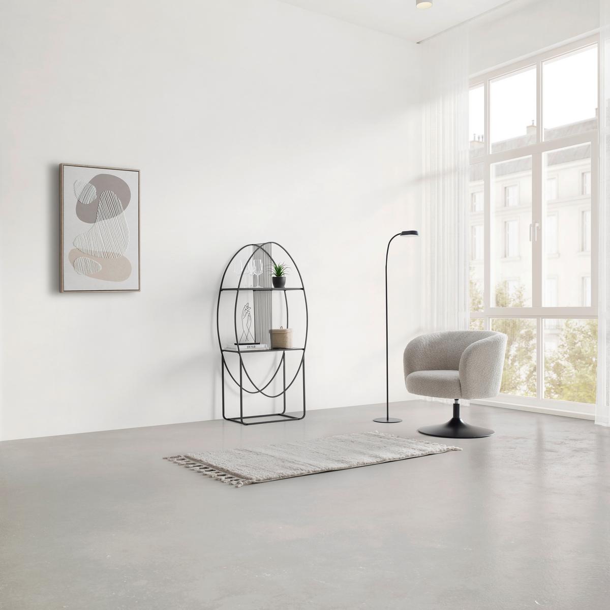 REGÁL CHASE -TREND- - černá, Moderní, kov/sklo (65/140/32cm) - Premium Living