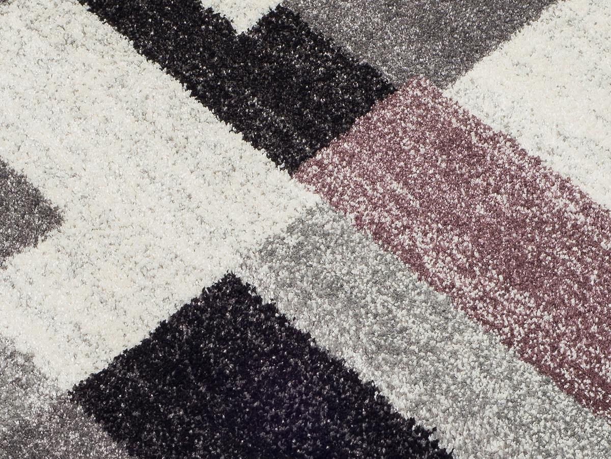 Webteppich Grau/Flieder Astor Grid 140x200 cm - Flieder/Grau, KONVENTIONELL, Textil (140/200cm) - Novel