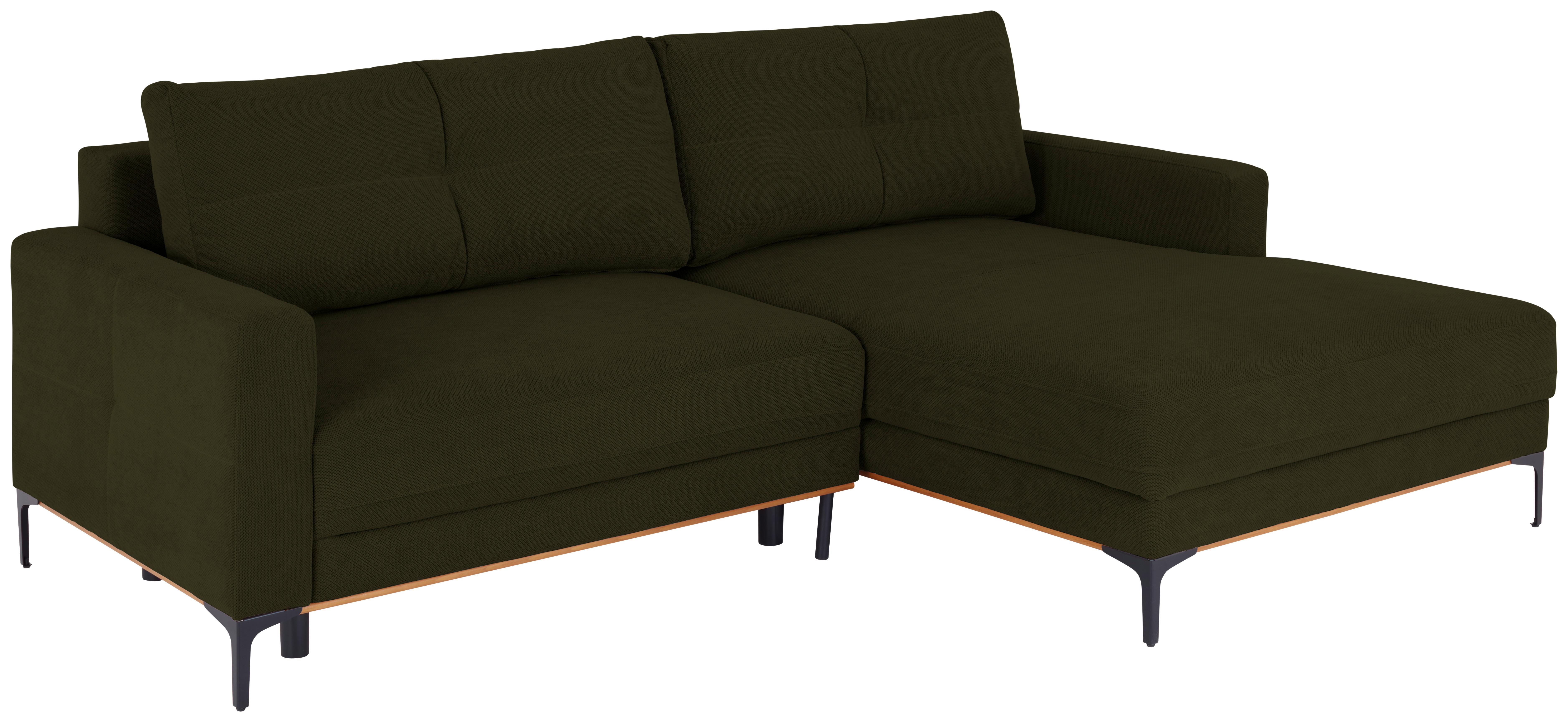 Ecksofa Bergamo - Schlammfarben/Schwarz, MODERN, Textil (238/162cm) - Ondega