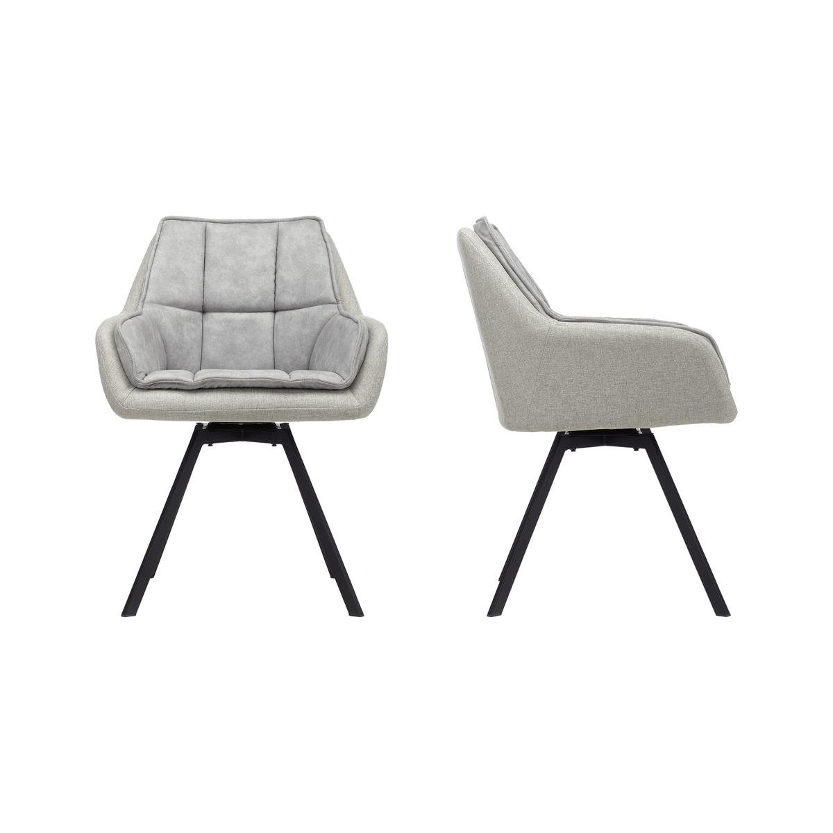Stolička s podrúčkami BILLY béžová-otočná - čierna/béžová, Modern, kov/drevo (62/85/62cm) - P & B