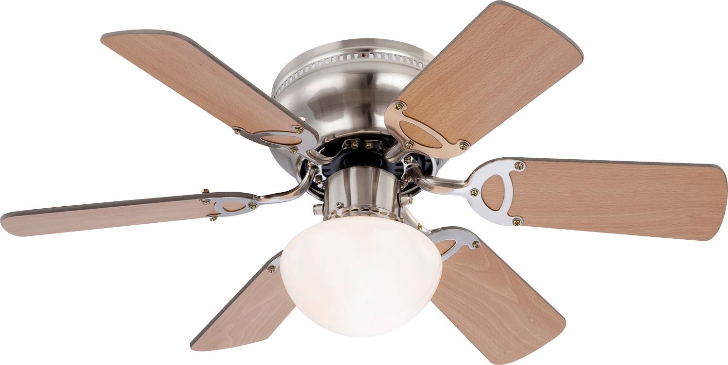 Deckenventilator ASLANA - Buchefarben/Graphitfarben, Basics, Glas/Holzwerkstoff (76/28cm)