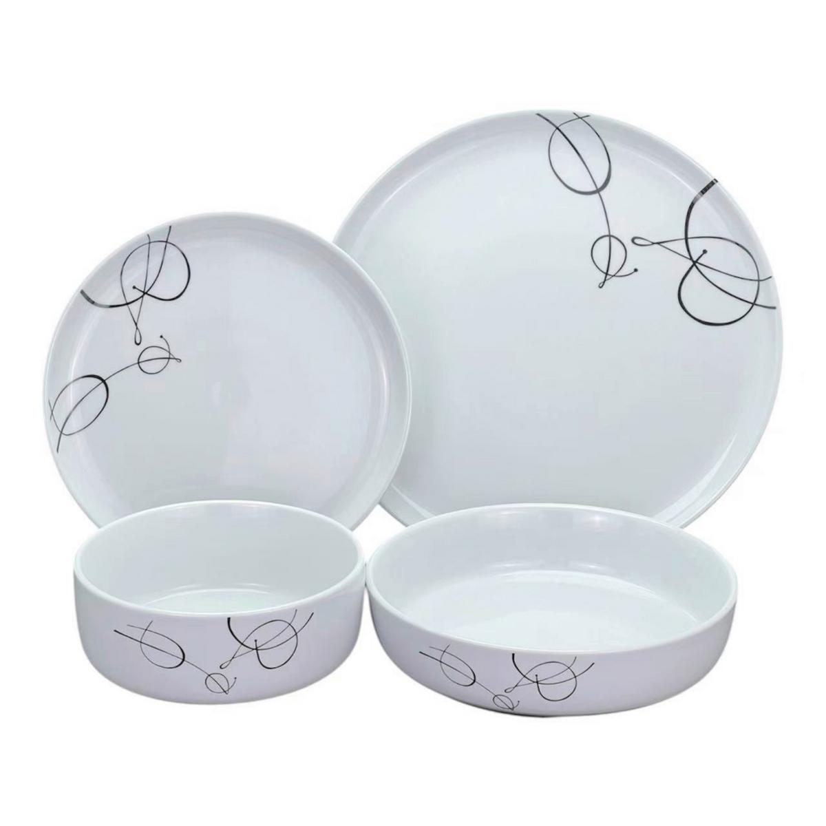 Kombiservice Leo - Schwarz/Weiß, MODERN, Keramik - Luca Bessoni