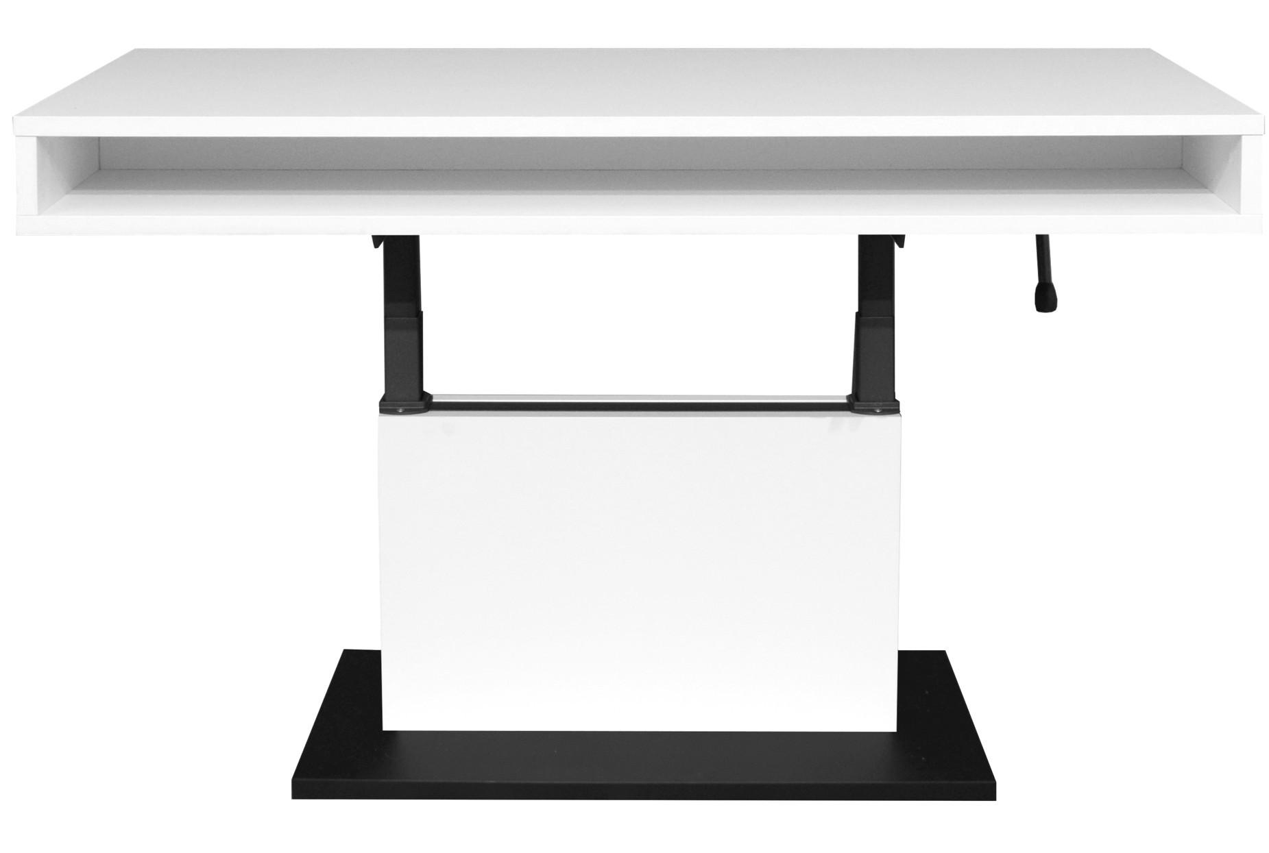 Couchtisch Lift Schwarz/weiß B: 110 Cm - Schwarz/Eiche Artisan, Design, Holzwerkstoff/Metall (110/58-77/60cm) - MID.YOU