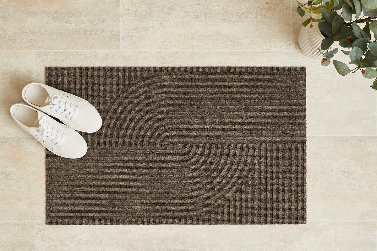 DVEŘNÍ ROHOŽKA YUKON - hnědá, Basics, plast (40/60cm)