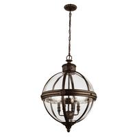 Kronleuchter H: 83,2 Cm 4-Flammig Vintage Look - Bronzefarben, KONVENTIONELL, Glas/Metall (49.8/83.2cm) - Elstead Lighting