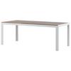 Gartentisch Bois - Weiß/Akaziefarben, KONVENTIONELL, Holz/Metall (200/100/76cm) - Gardenson