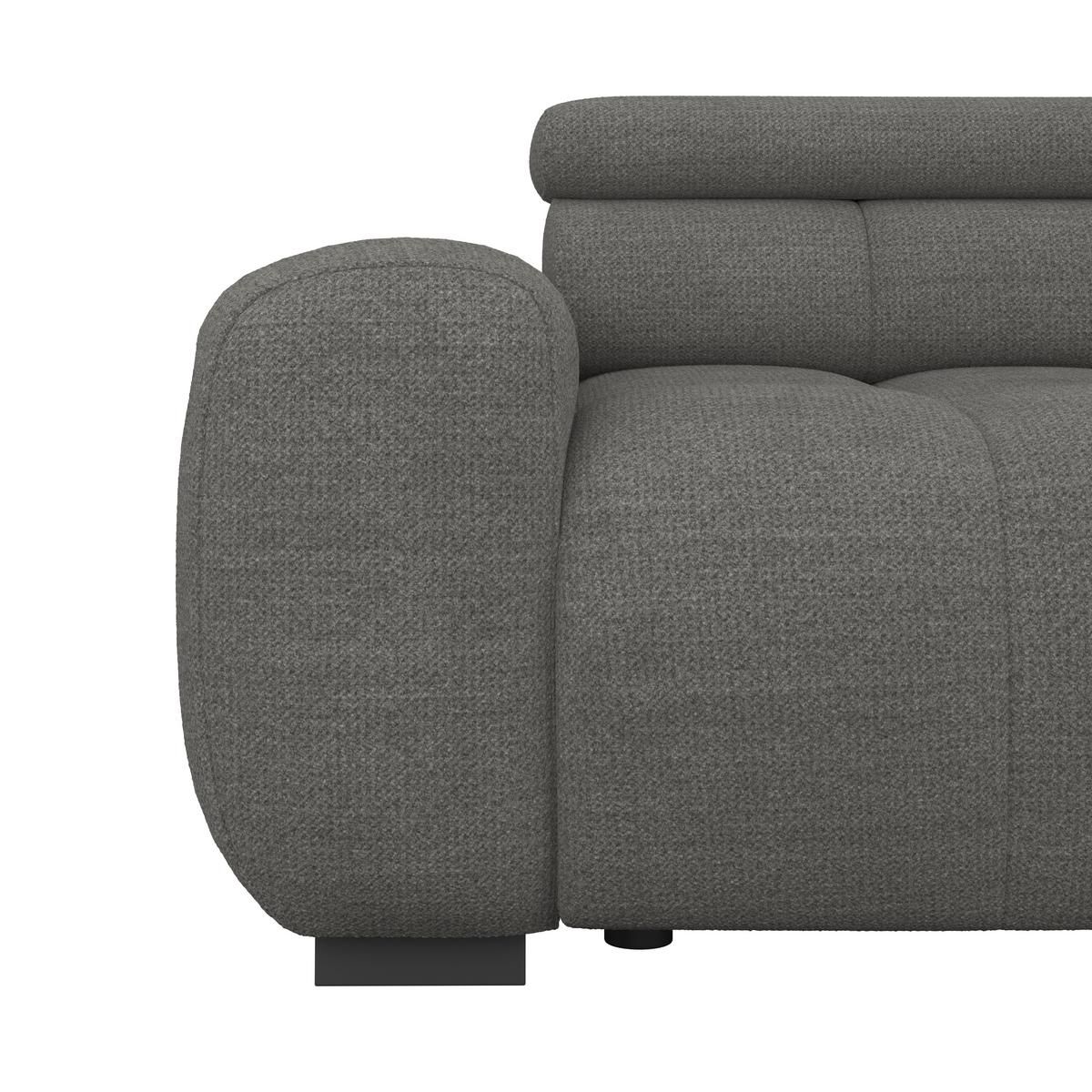 Bigsofa Bull Webstoff anthrazit, B: 248 cm - Anthrazit/Schwarz, Design, Textil (248/77-97/108cm) - Luca Bessoni