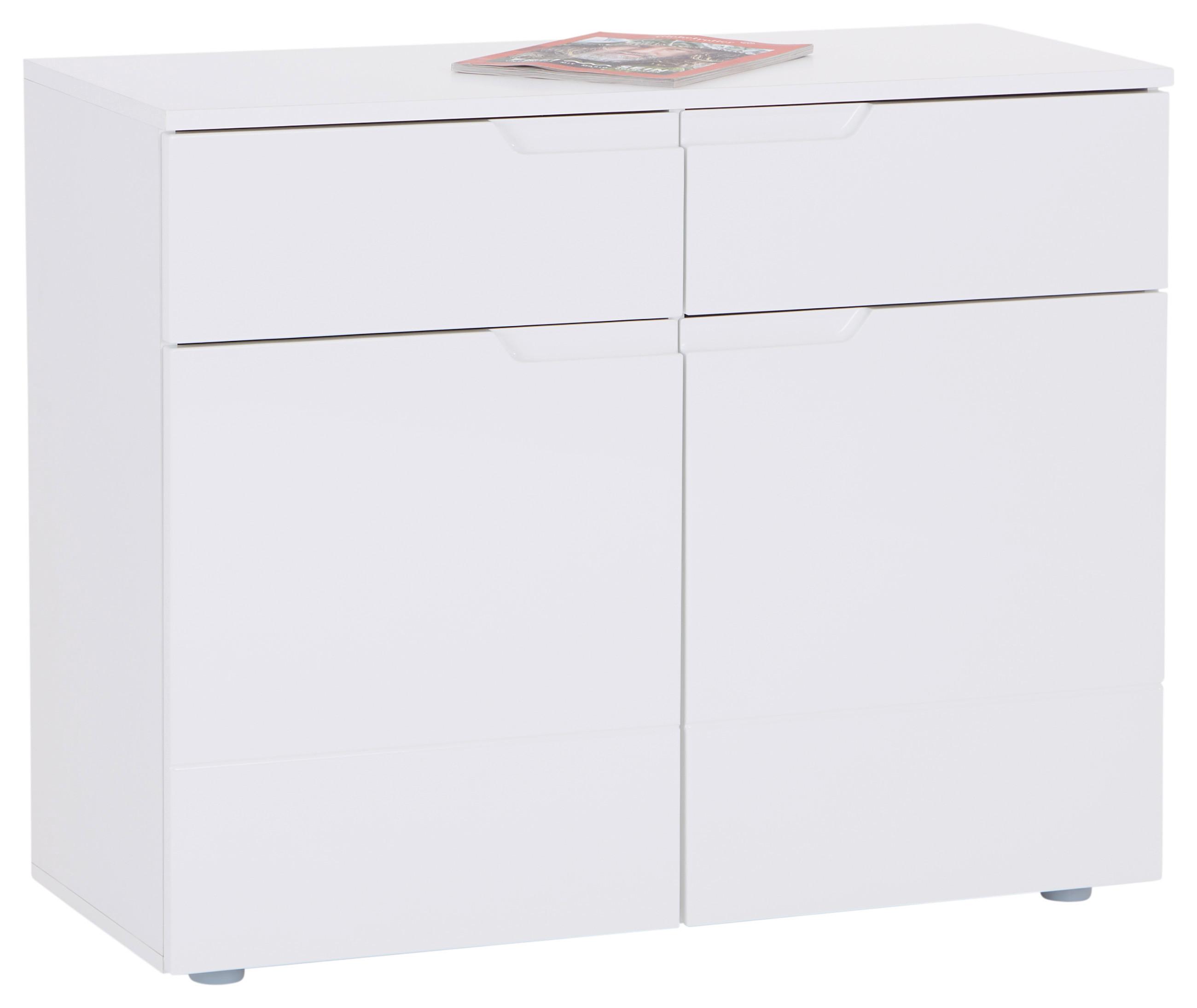 Kommode 100cm Hilton, Weiß Hilton - Weiß Hochglanz/Weiß, MODERN, Holzwerkstoff (100/81,4/40cm)
