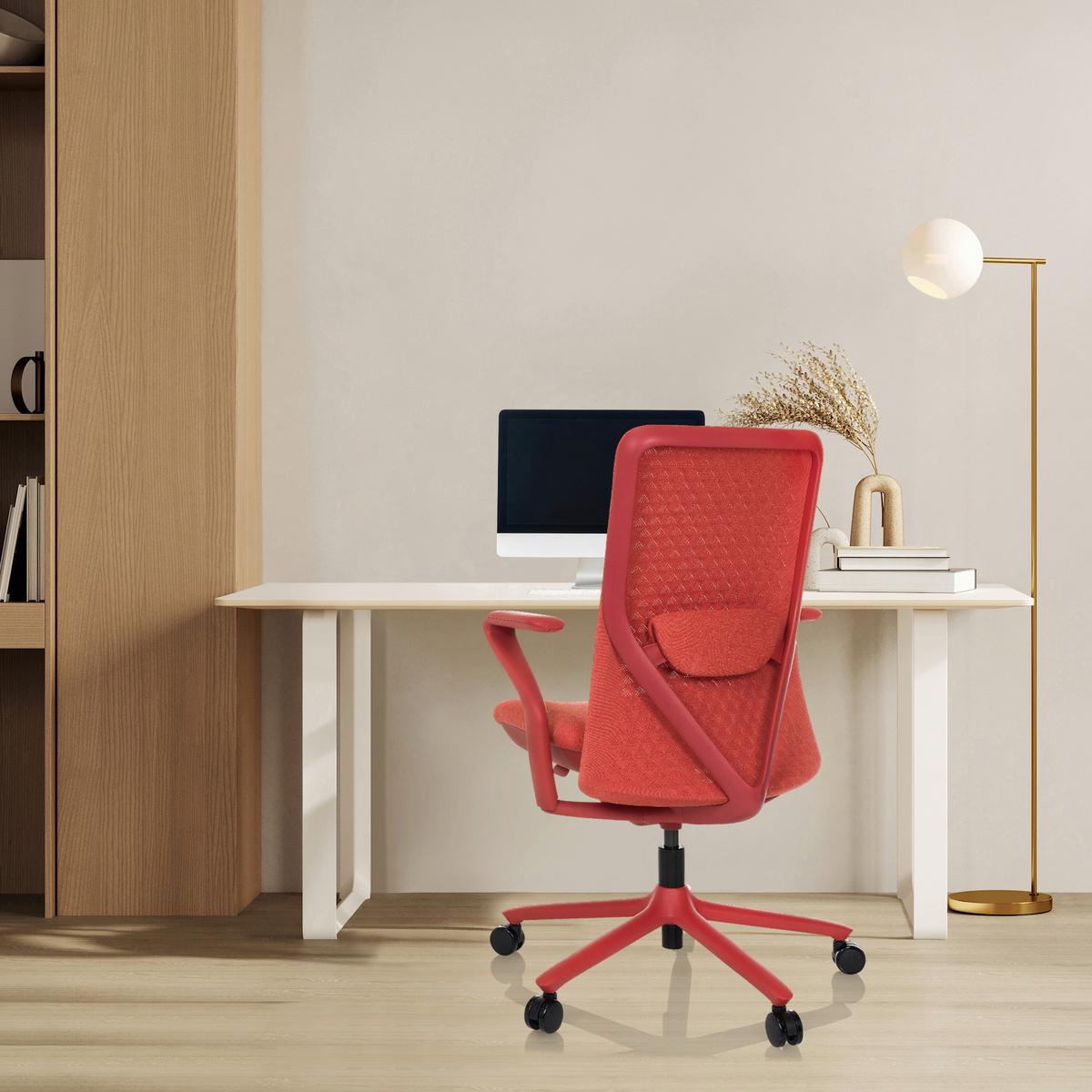 Drehstuhl Vervio Rot B: 63 cm - Rot, MODERN, Kunststoff/Textil (63/102 - 111/67cm) - MID.YOU