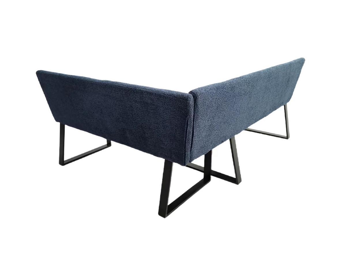 Eckbank Gepolstert Dunkelblau Tampa 190x150 cm - Schwarz/Dunkelblau, MODERN, Textil/Metall (190/150cm) - MID.YOU