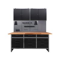 Werkbank-Set Konny B: 160 cm Anthrazit/Grau - Anthrazit/Grau, Basics, Holz/Metall (160/205/60cm)