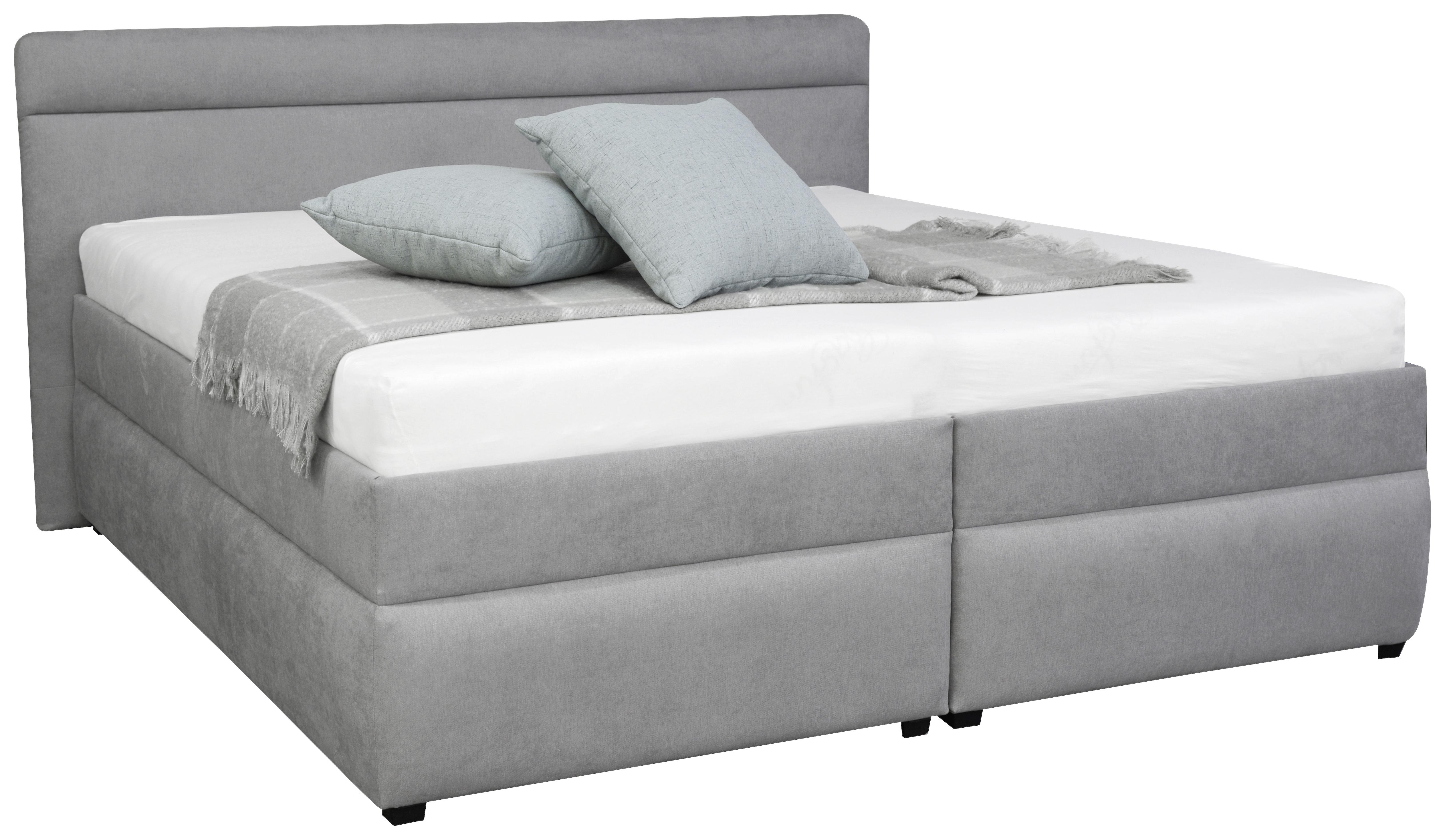 Manželská postel s roštem Reda 2, 180x200, šedá - šedá/černá, Konvenční, dřevo/textil (180/200cm)