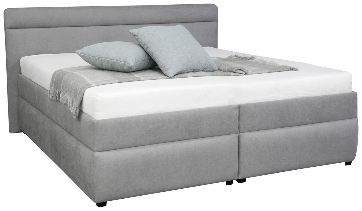 Manželská posteľ s roštom Reda 2, 160x200, sivá - čierna/sivá, Konventionell, drevo/textil (160/200cm)